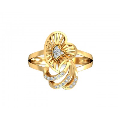 Urith heart ring in gold with diamonds